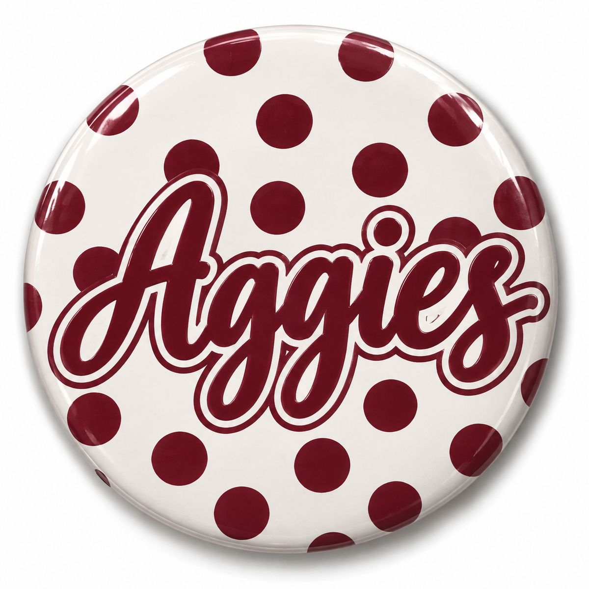 Aggies Polka Dot Button