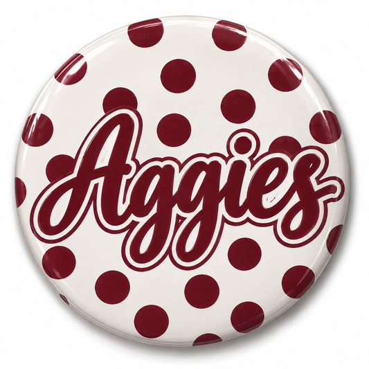 Aggies Polka Dot Button
