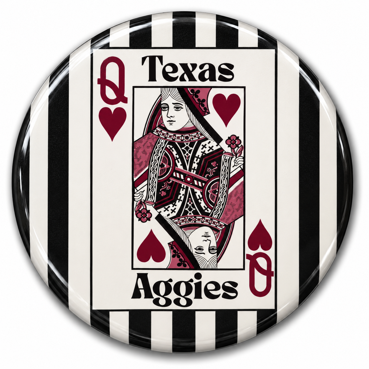 Texas Aggies Queen of Hearts Button