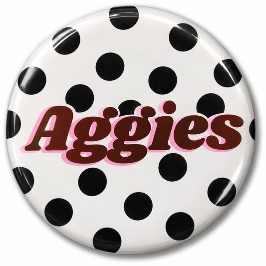 Aggies Retro Polka Dot Button
