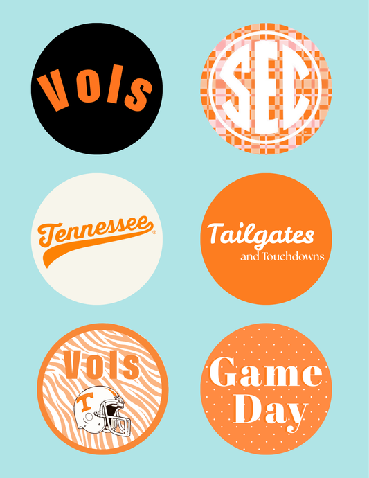 Vols Game Day Button Pack Tennessee design